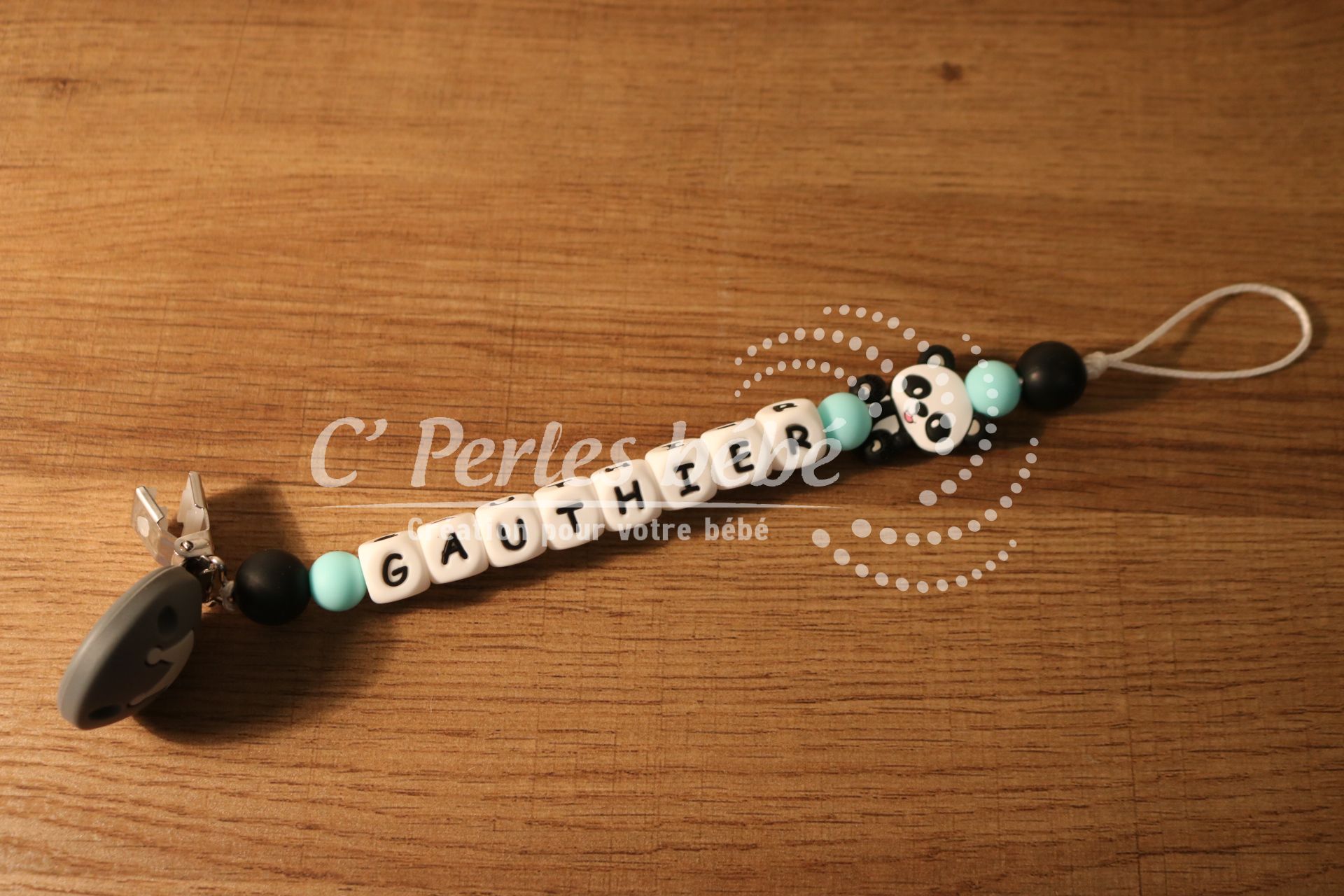 Attache tétine prénom silicone