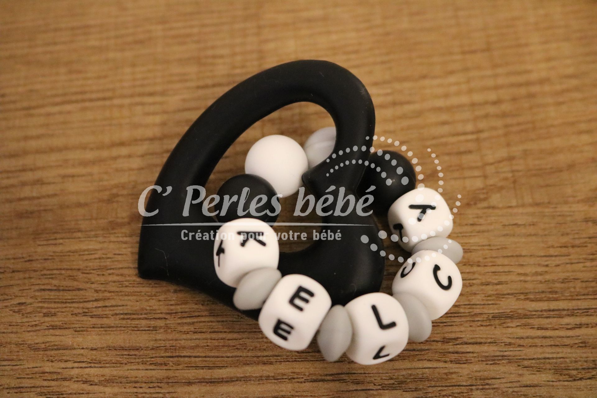 hochet silicone prénom