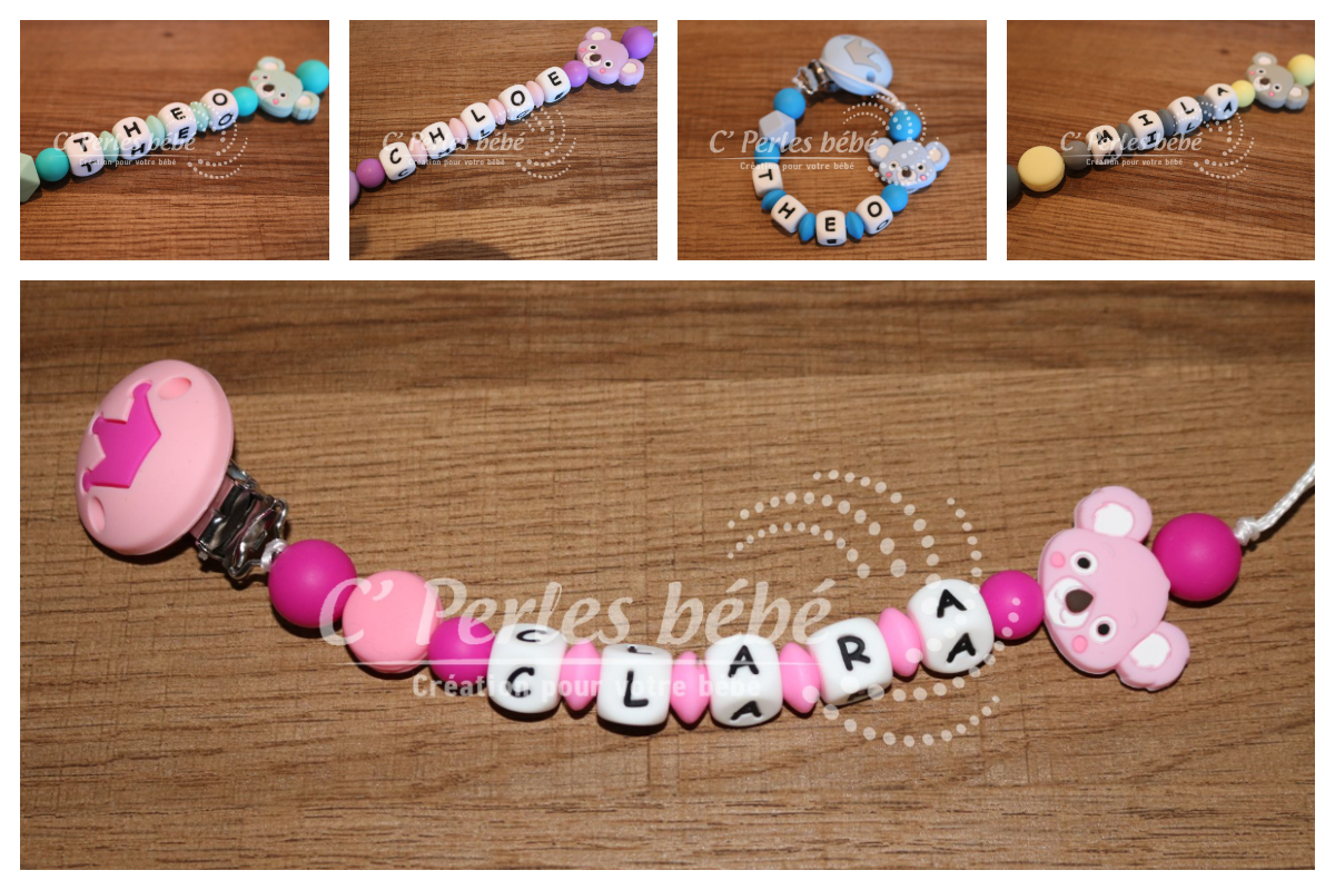 Attache sucette coloré Attache sucette coloré