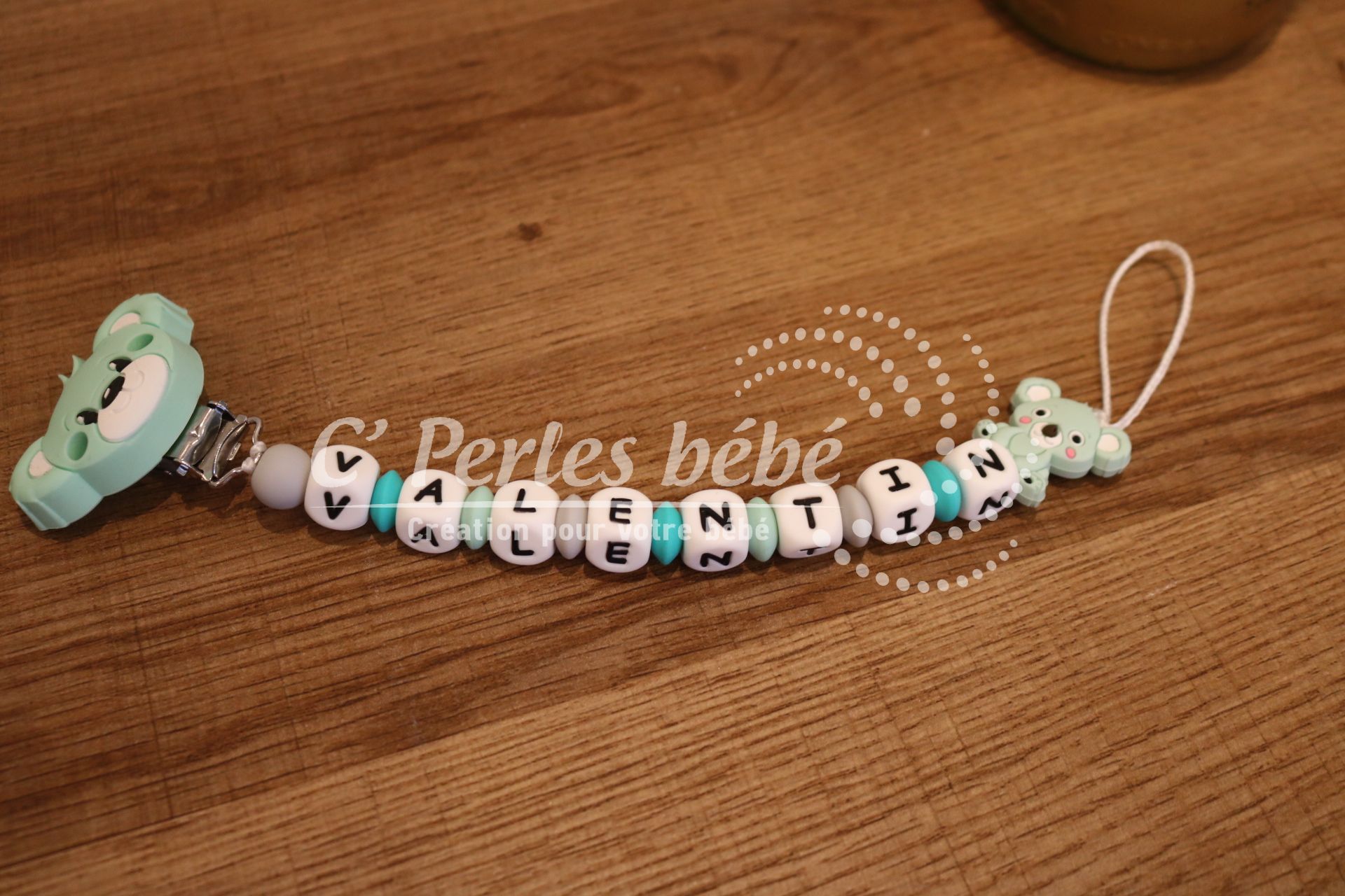 Attache sucette silicone personnalisé