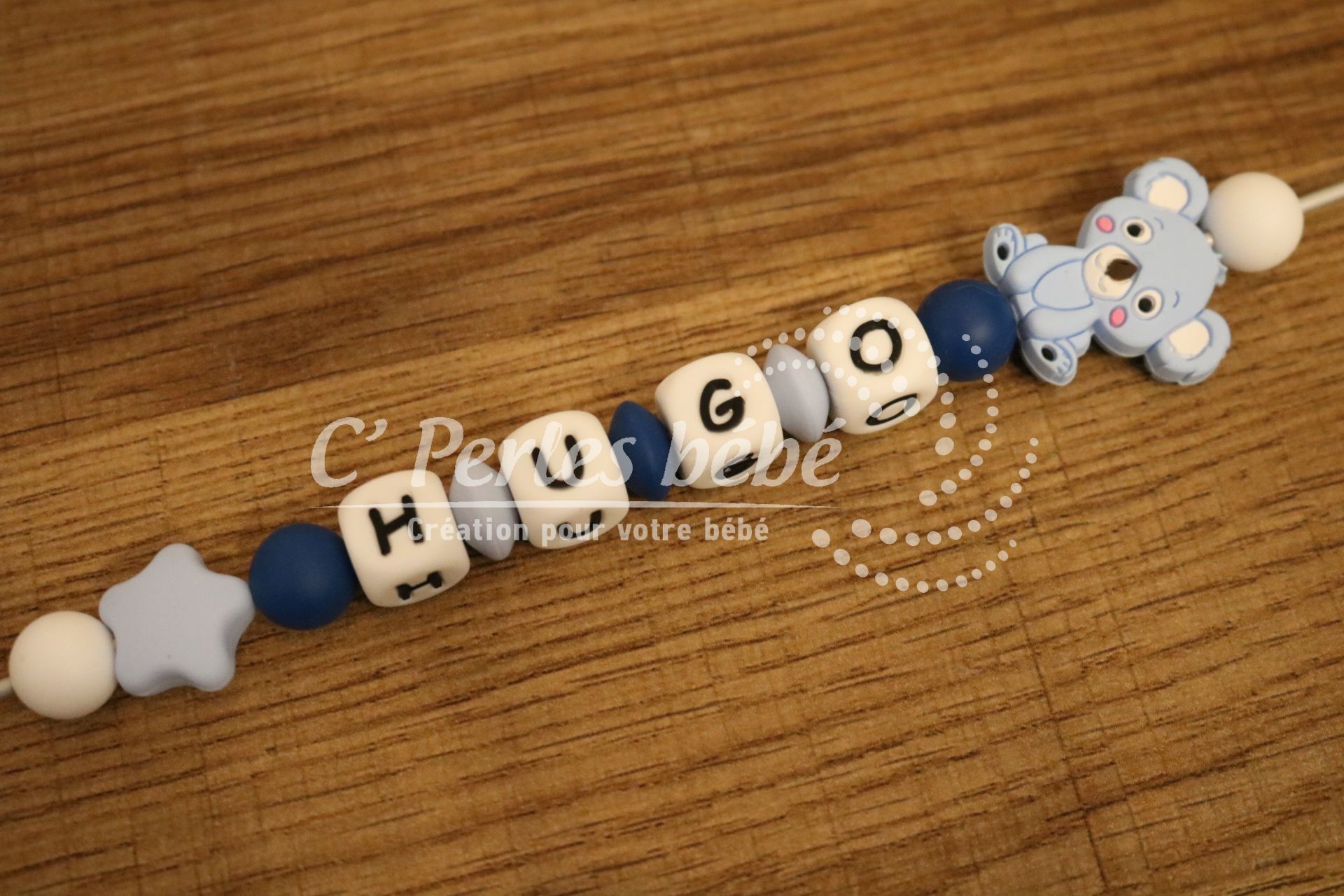 Attache tétine prénom silicone Attache tétine prénom silicone