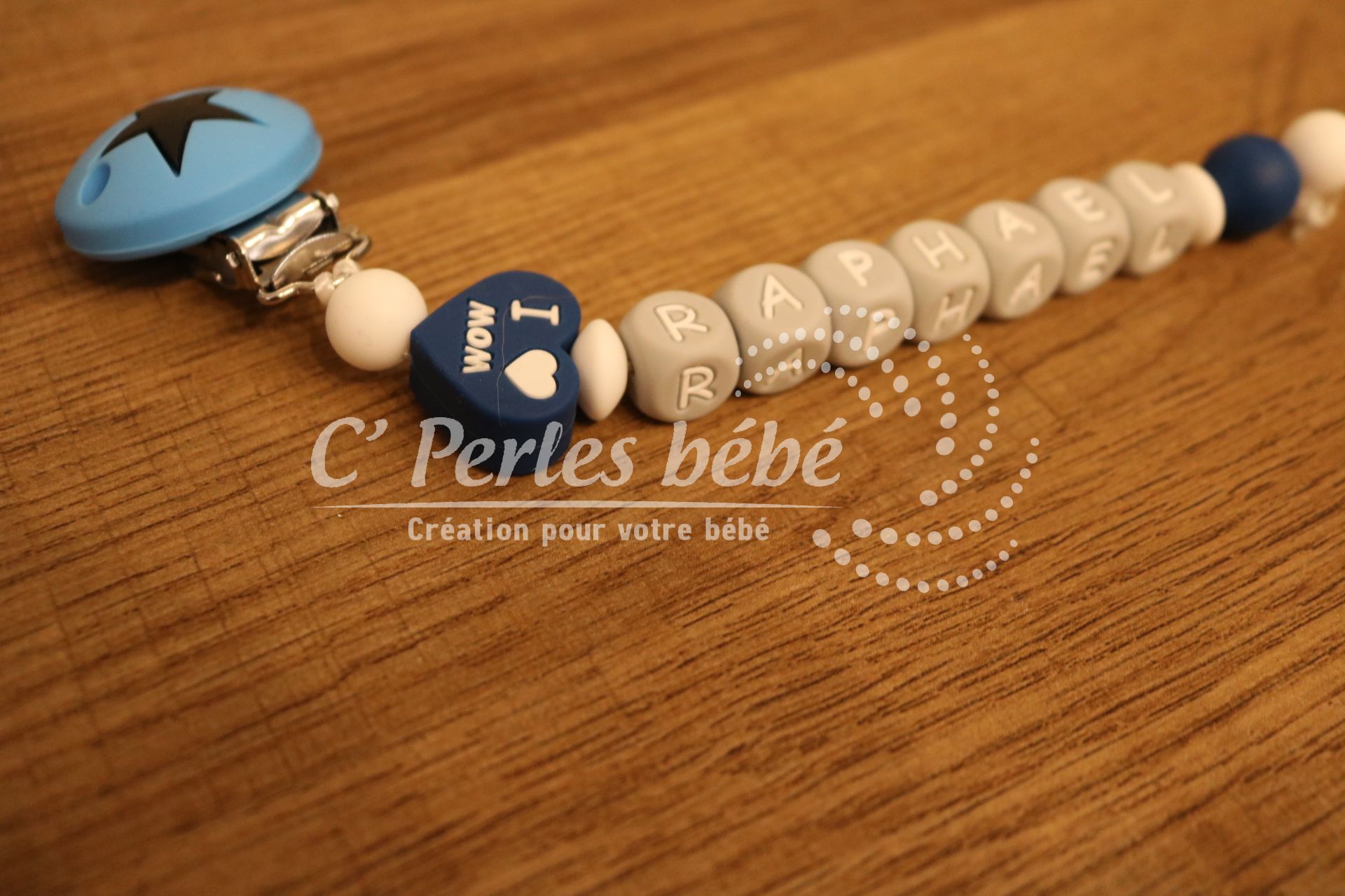 Attache tétine j'aime Attache tétine j'aime