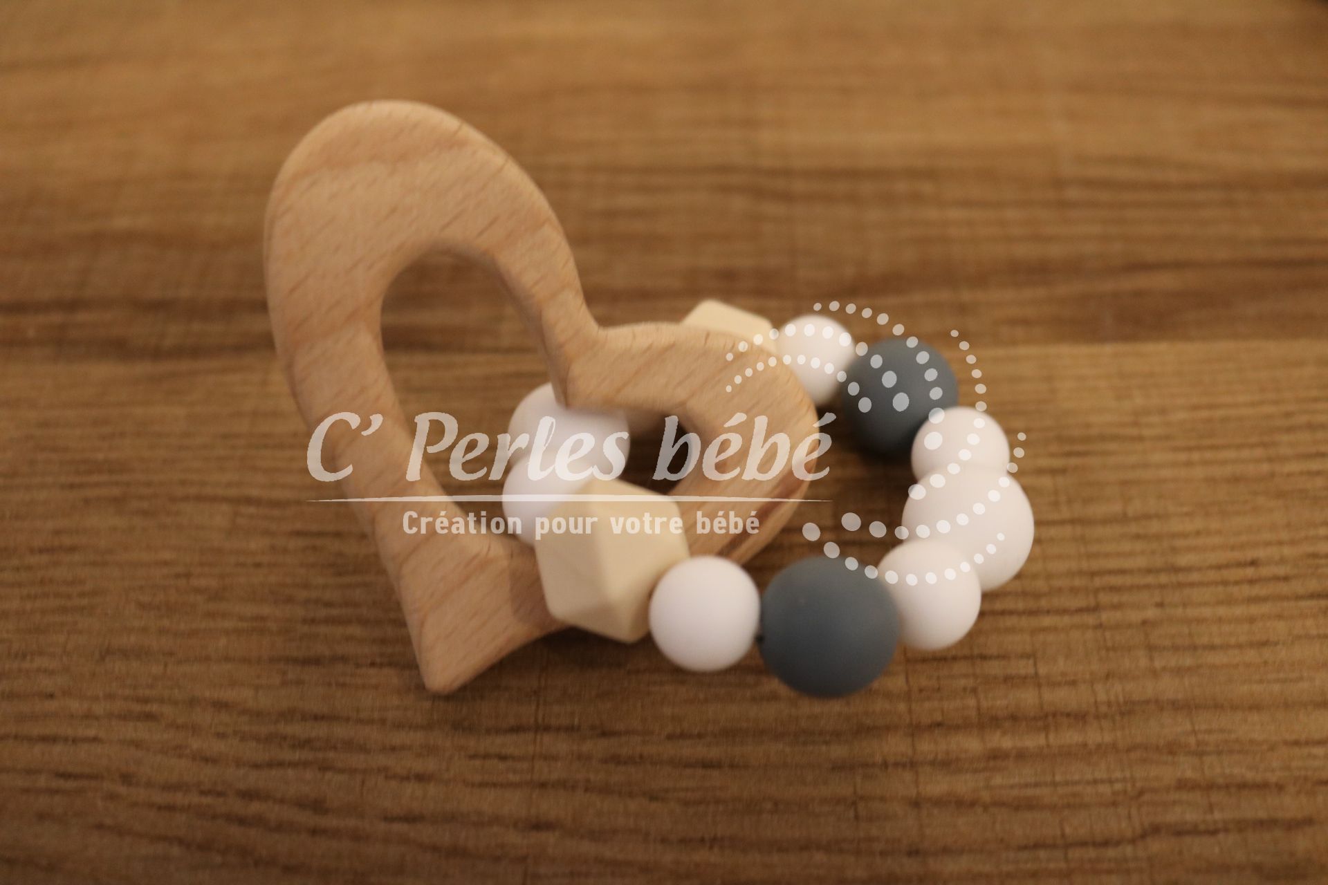 Jouet bois silicone prénom