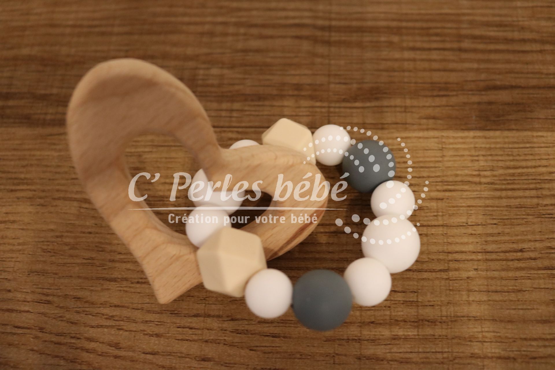 Jouet bois silicone prénom