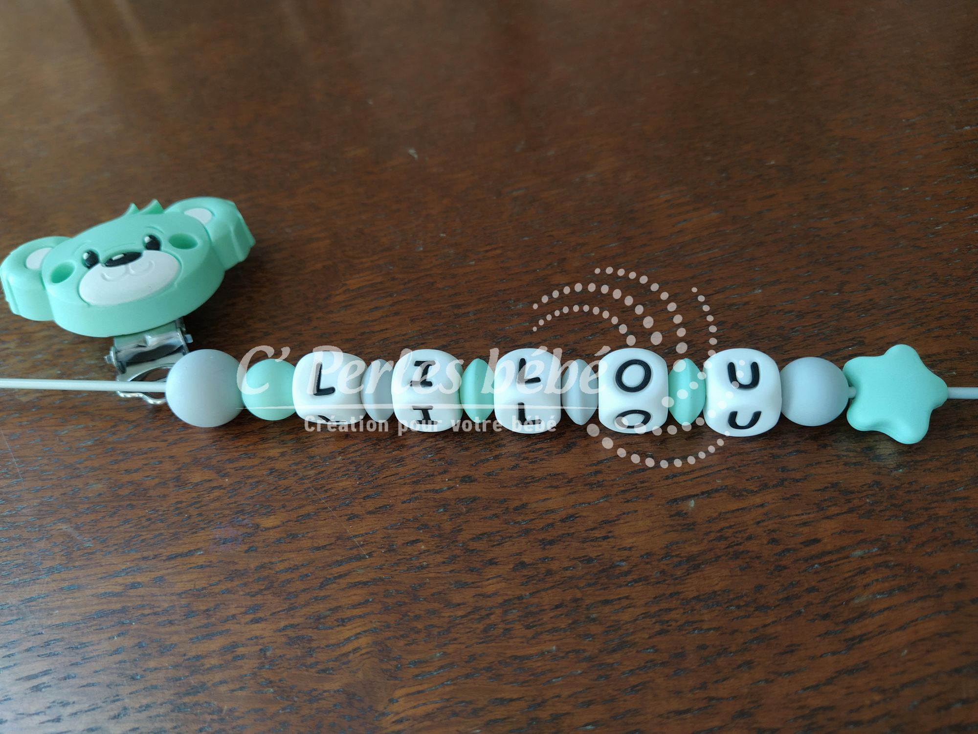 Attache sucette personnalisé silicone Attache sucette personnalisé silicone