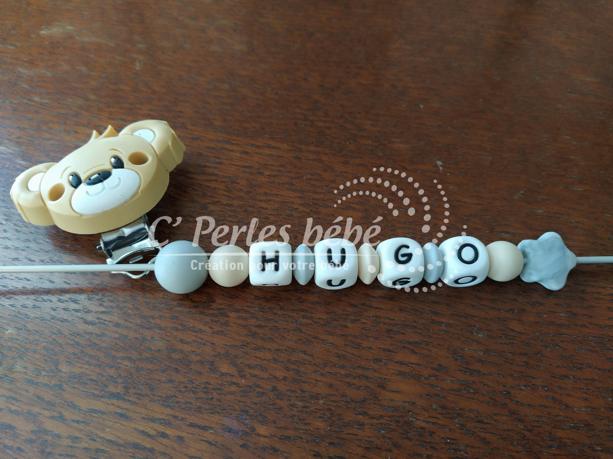 Attache tétine prénom silicone Attache tétine prénom silicone