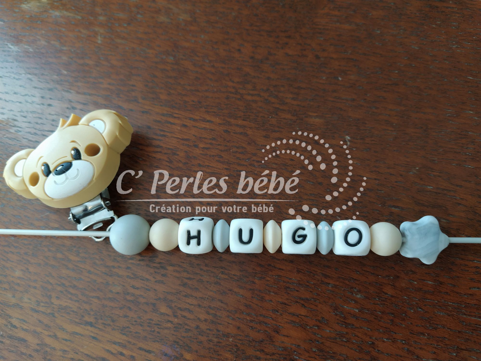 Attache tétine prénom silicone Attache tétine prénom silicone