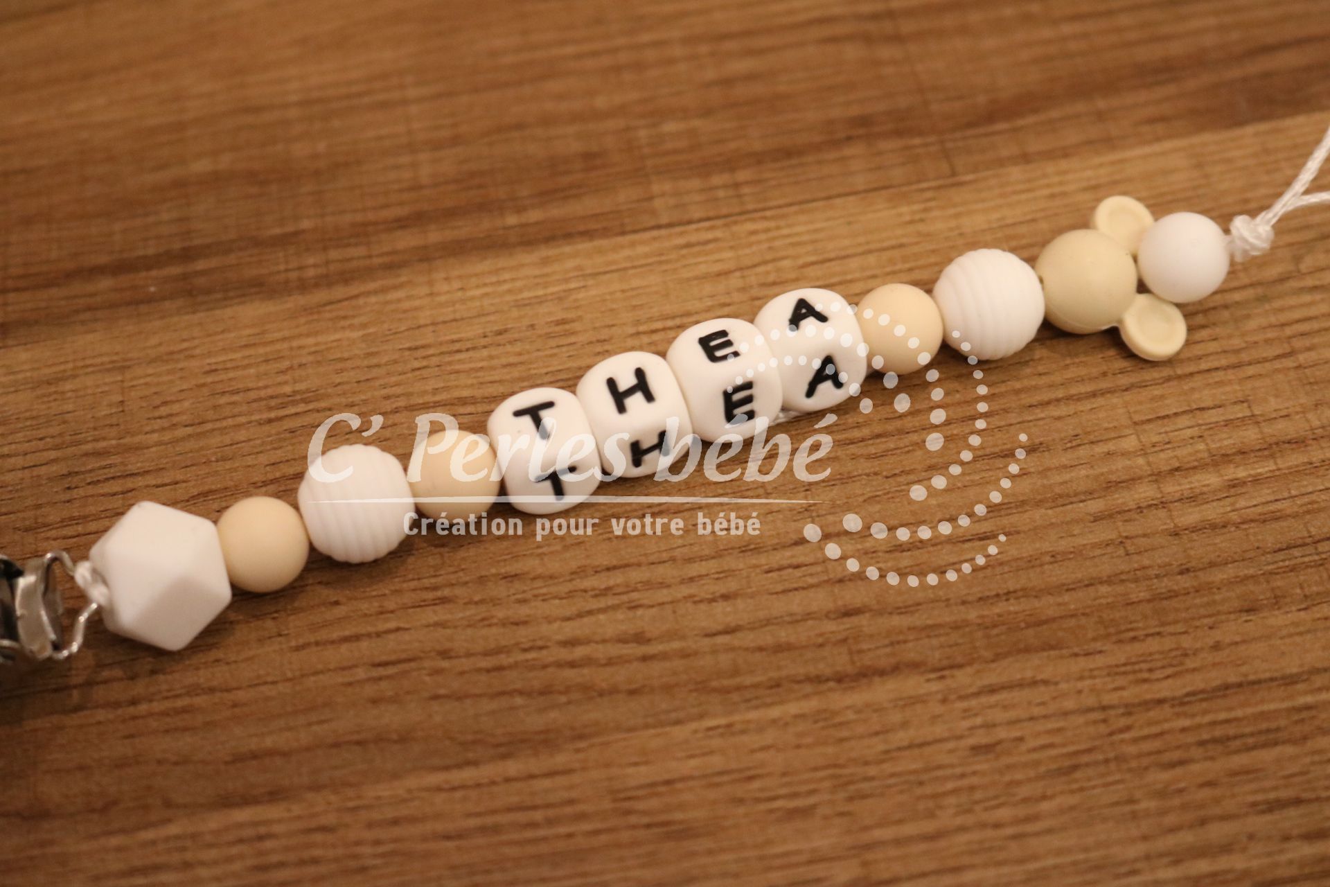 Attache sucette Mickey prénom Attache sucette Mickey prénom