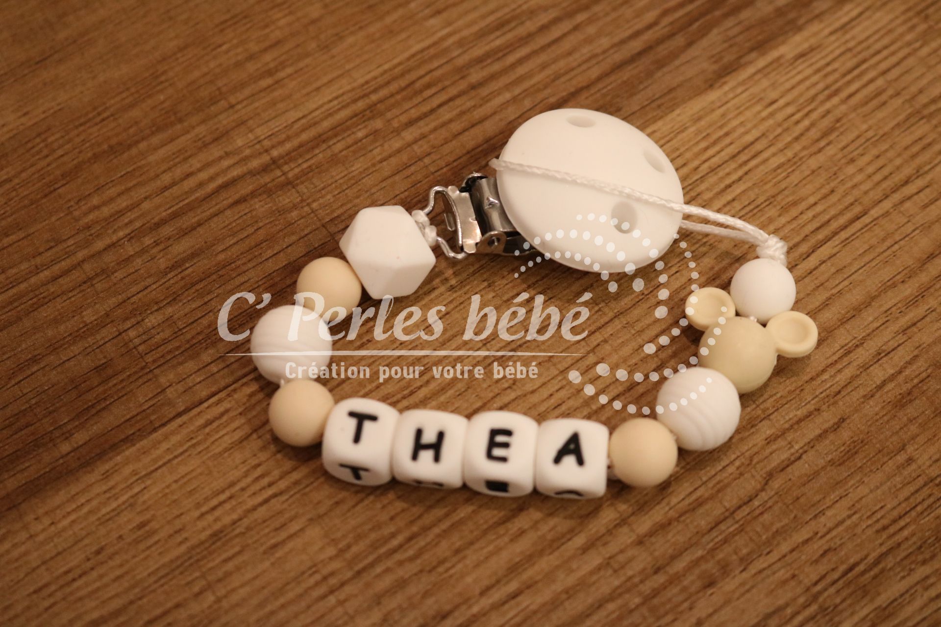 Attache sucette Mickey prénom Attache sucette Mickey prénom