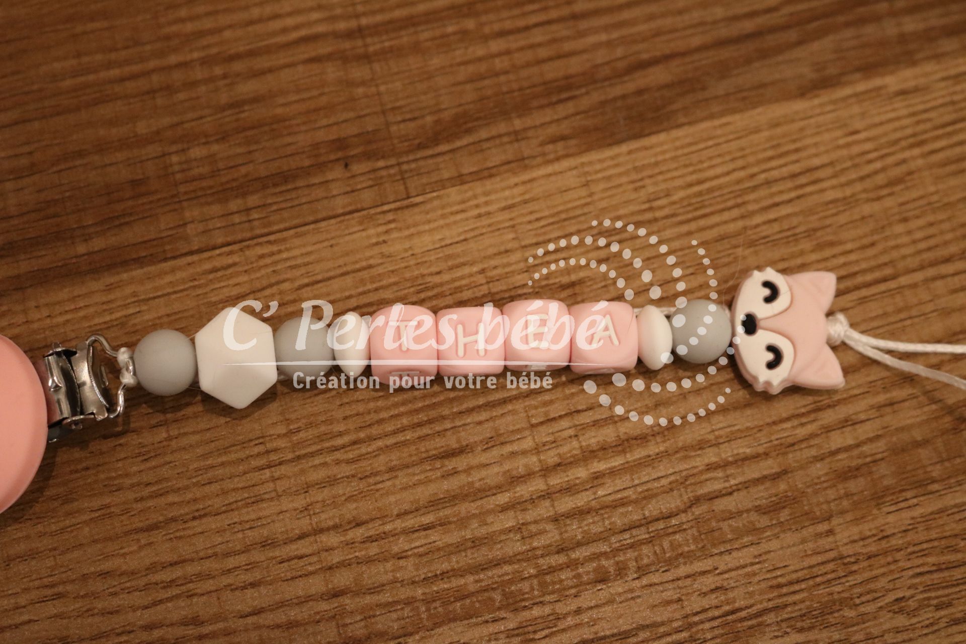 Attache tétine personnalisé renard