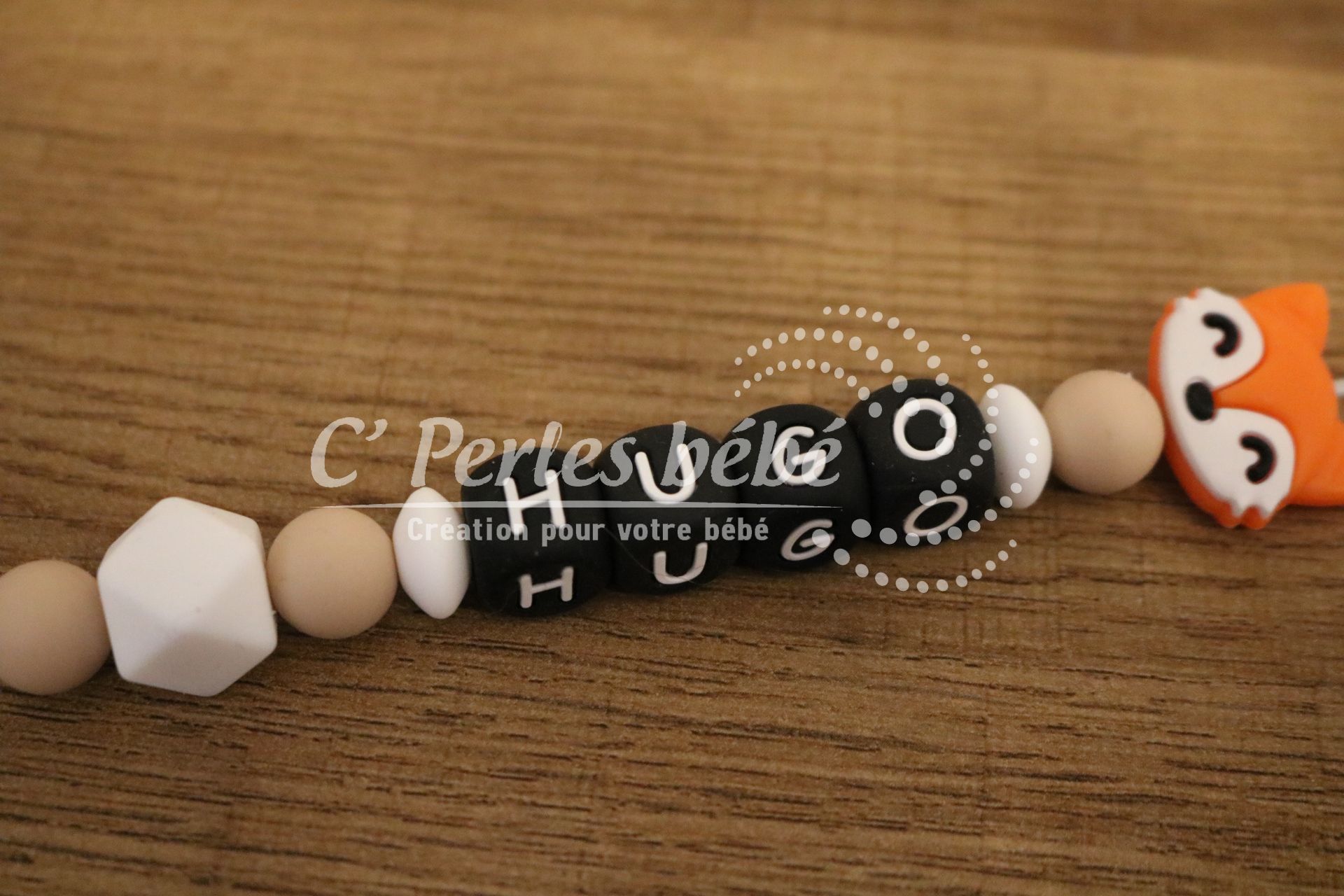 Attache tétine personnalisé renard