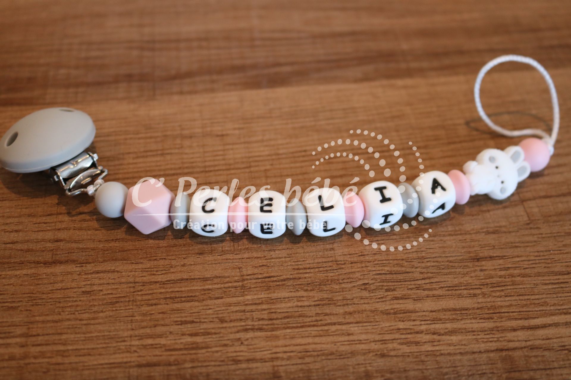 Attache tétine silicone lapin Attache tétine silicone lapin