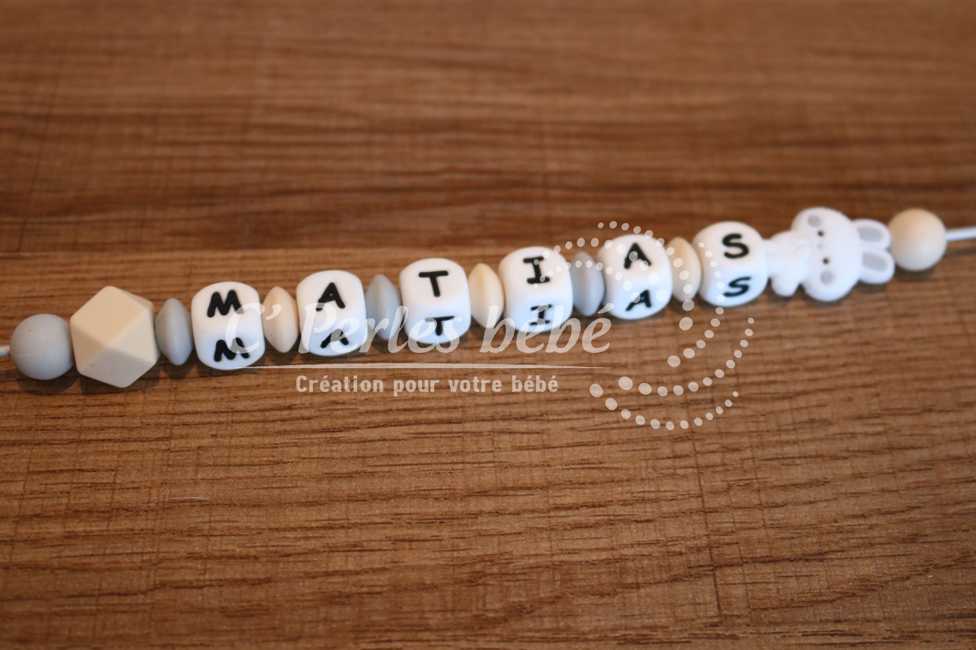 Attache tétine silicone lapin Attache tétine silicone lapin