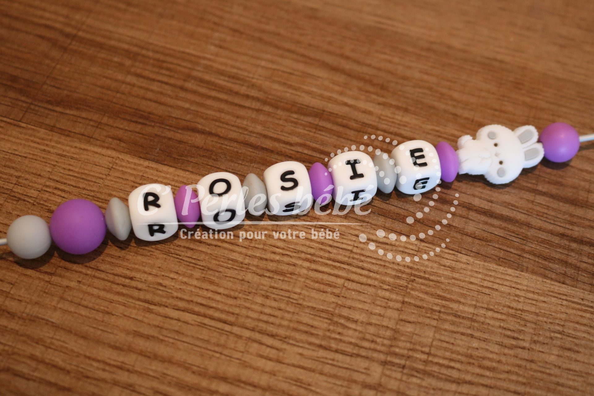 Attache tétine silicone lapin Attache tétine silicone lapin