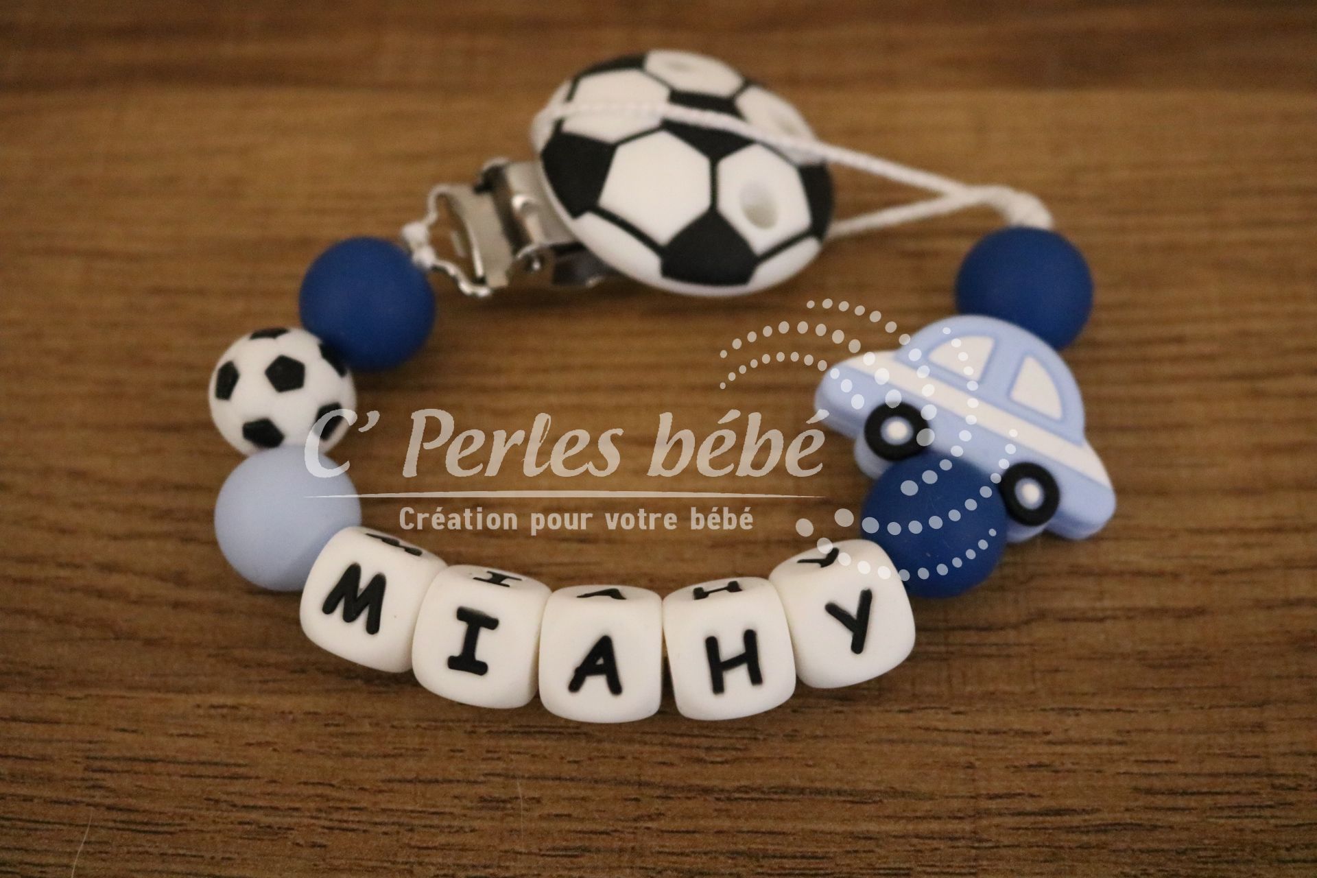 Attache tétine personnalisé foot