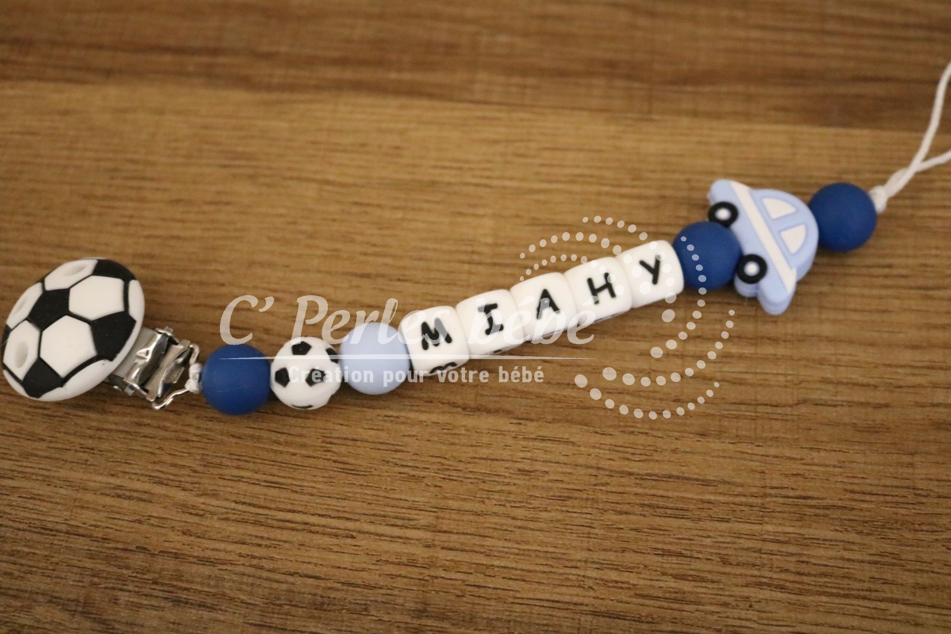 Attache tétine personnalisé foot