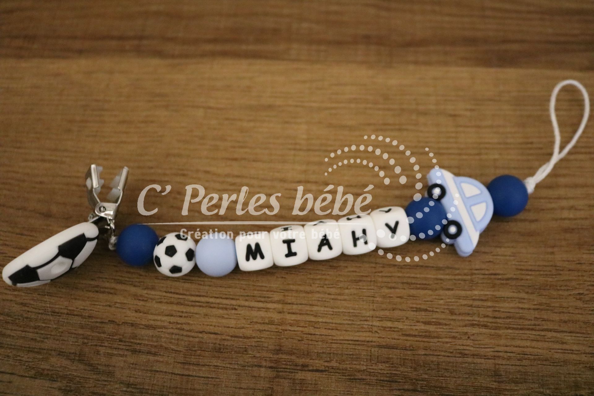 Attache tétine personnalisé foot