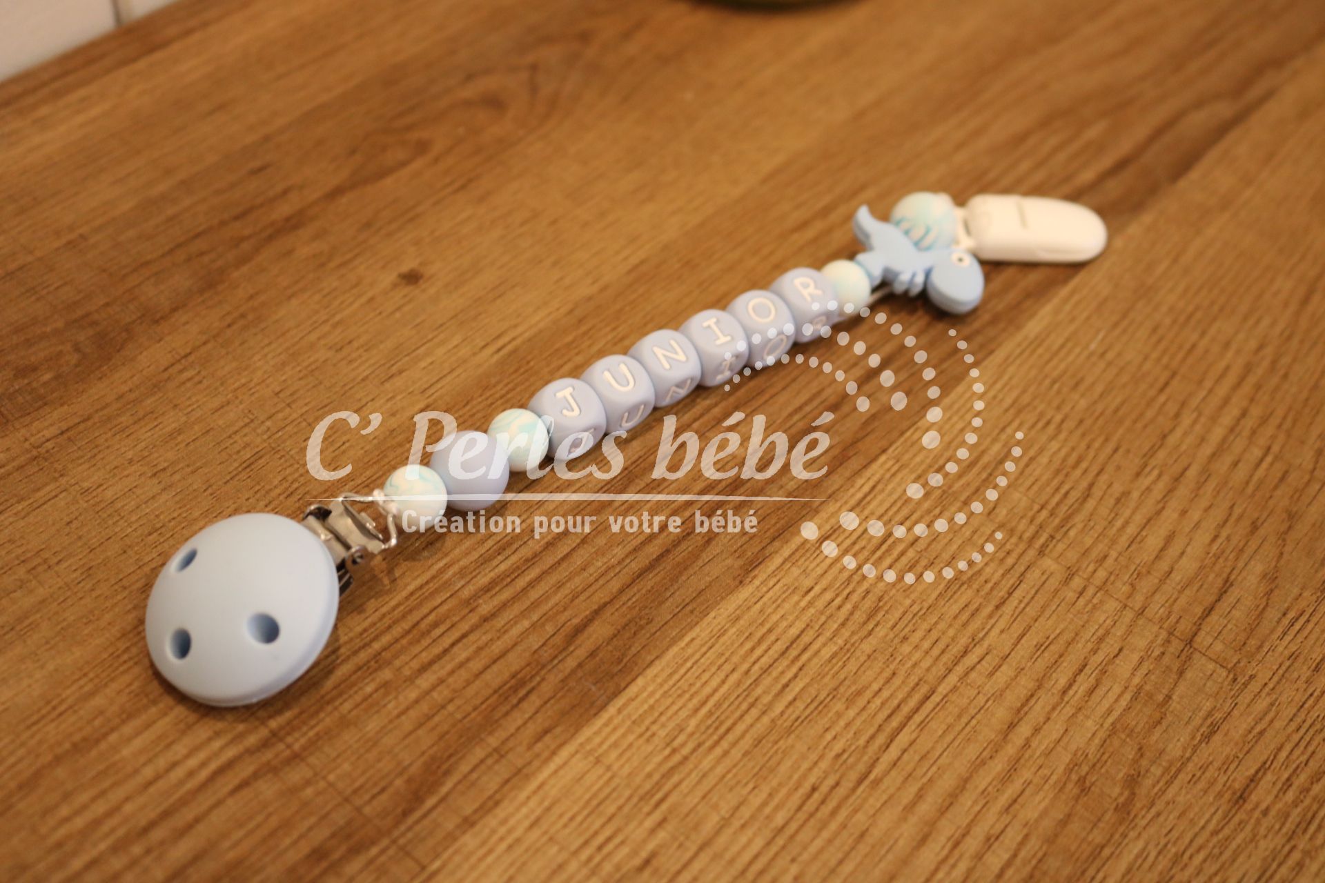 Attache doudou dinosaure Attache doudou dinosaure