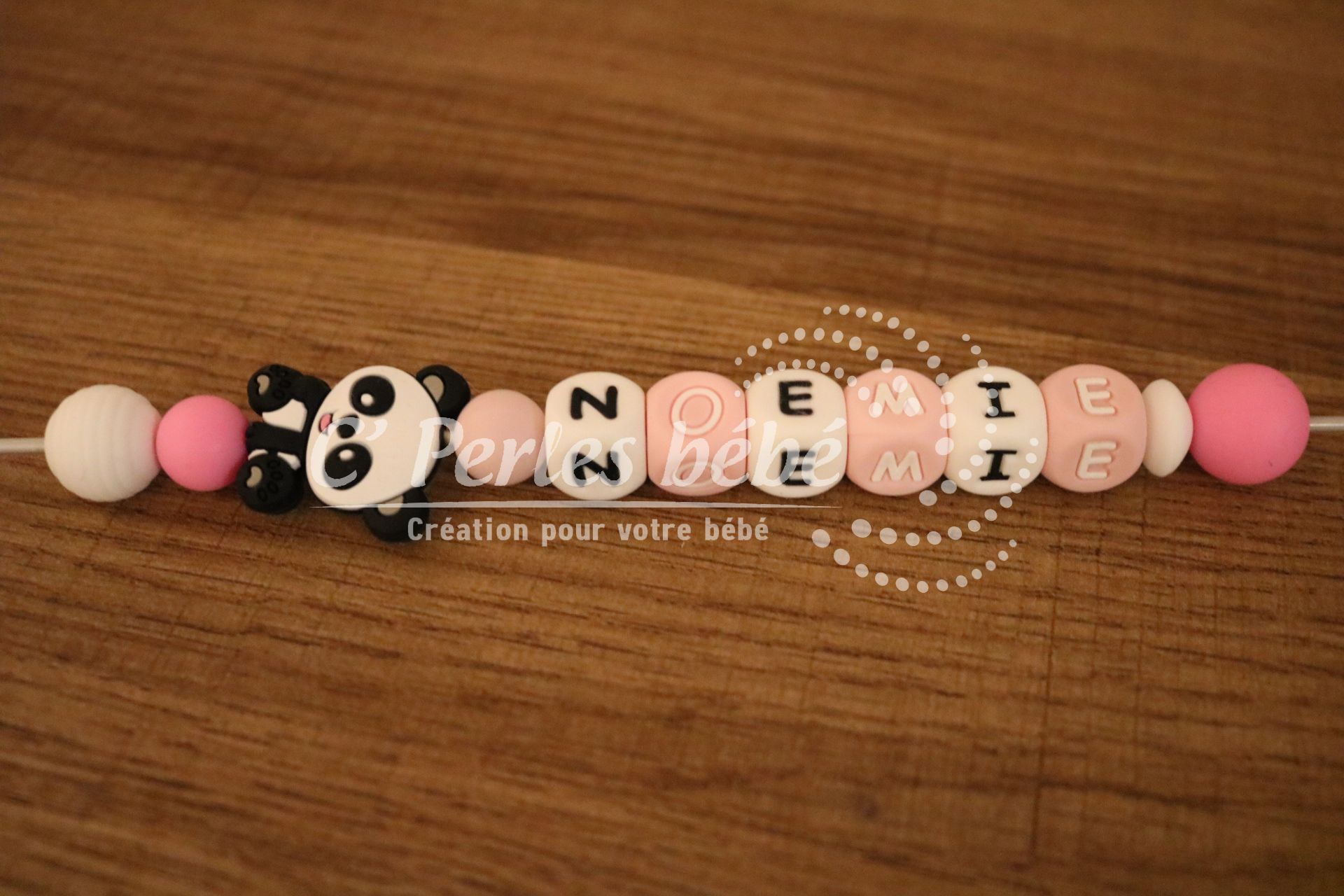 Attache tétine panda prénom Attache tétine panda prénom