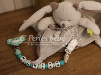 Attache doudou ours prénom