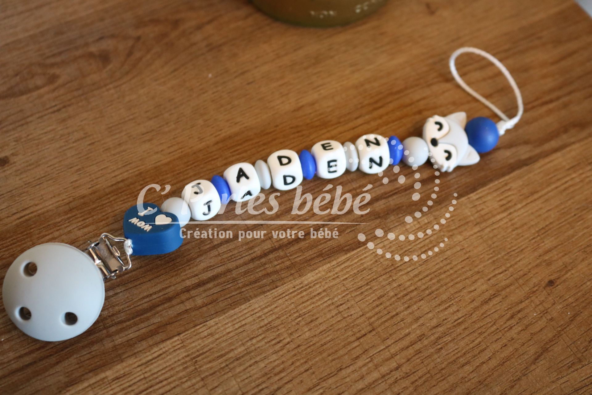 Attache sucette renard prénom Attache sucette renard prénom