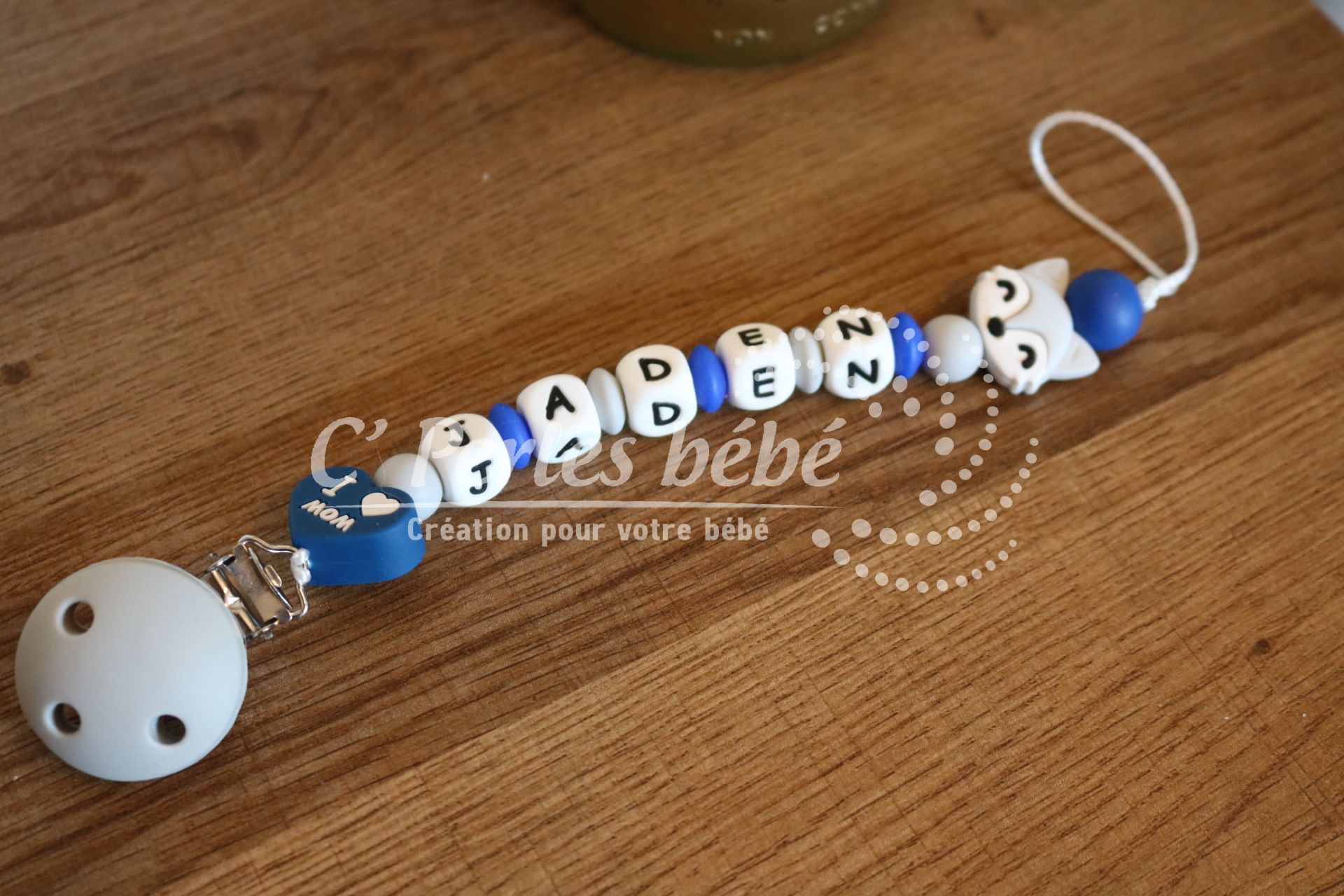 Attache sucette renard prénom Attache sucette renard prénom