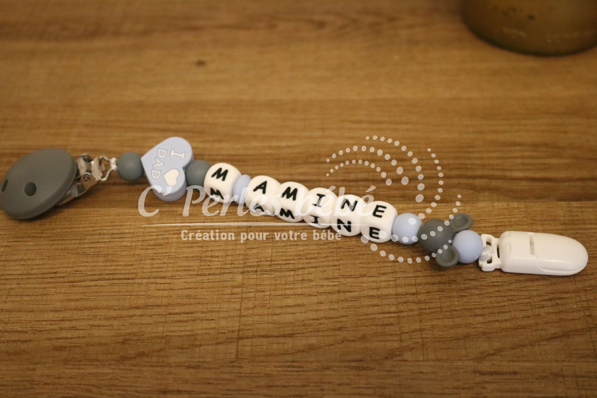 Attache doudou mickey personnalisé Attache doudou mickey personnalisé