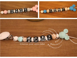 Attache tétine Mickey Minnie