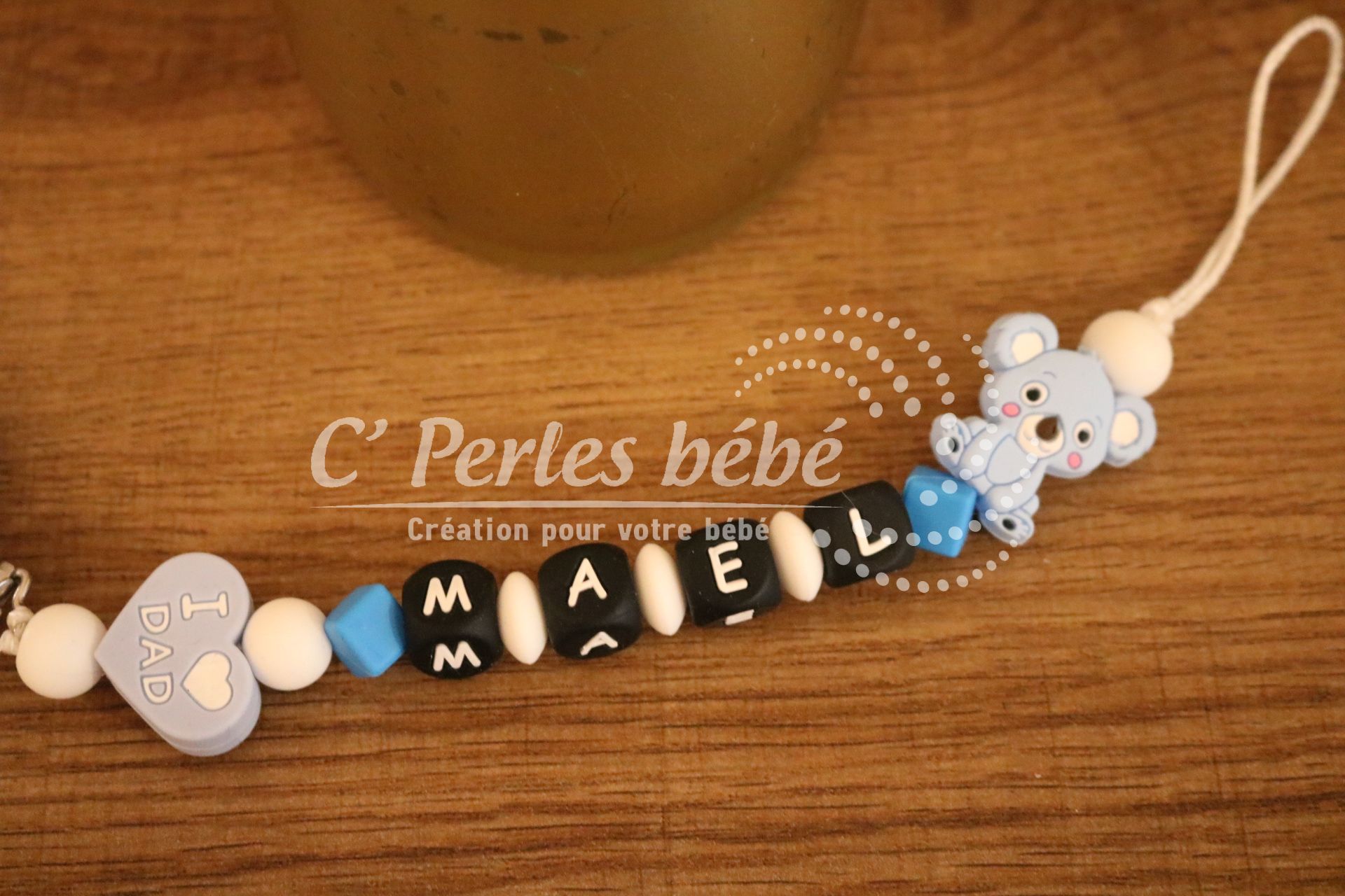 Attache tétine koala prénom Attache tétine koala prénom