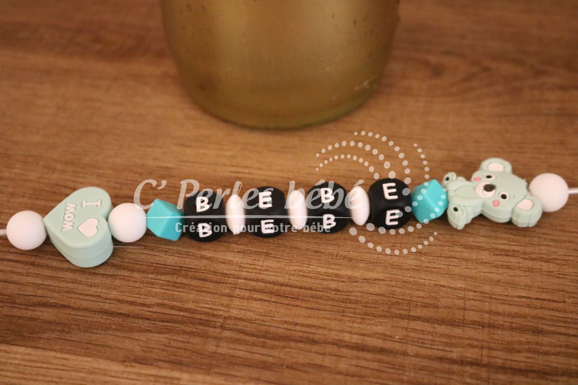 Attache tétine koala prénom Attache tétine koala prénom