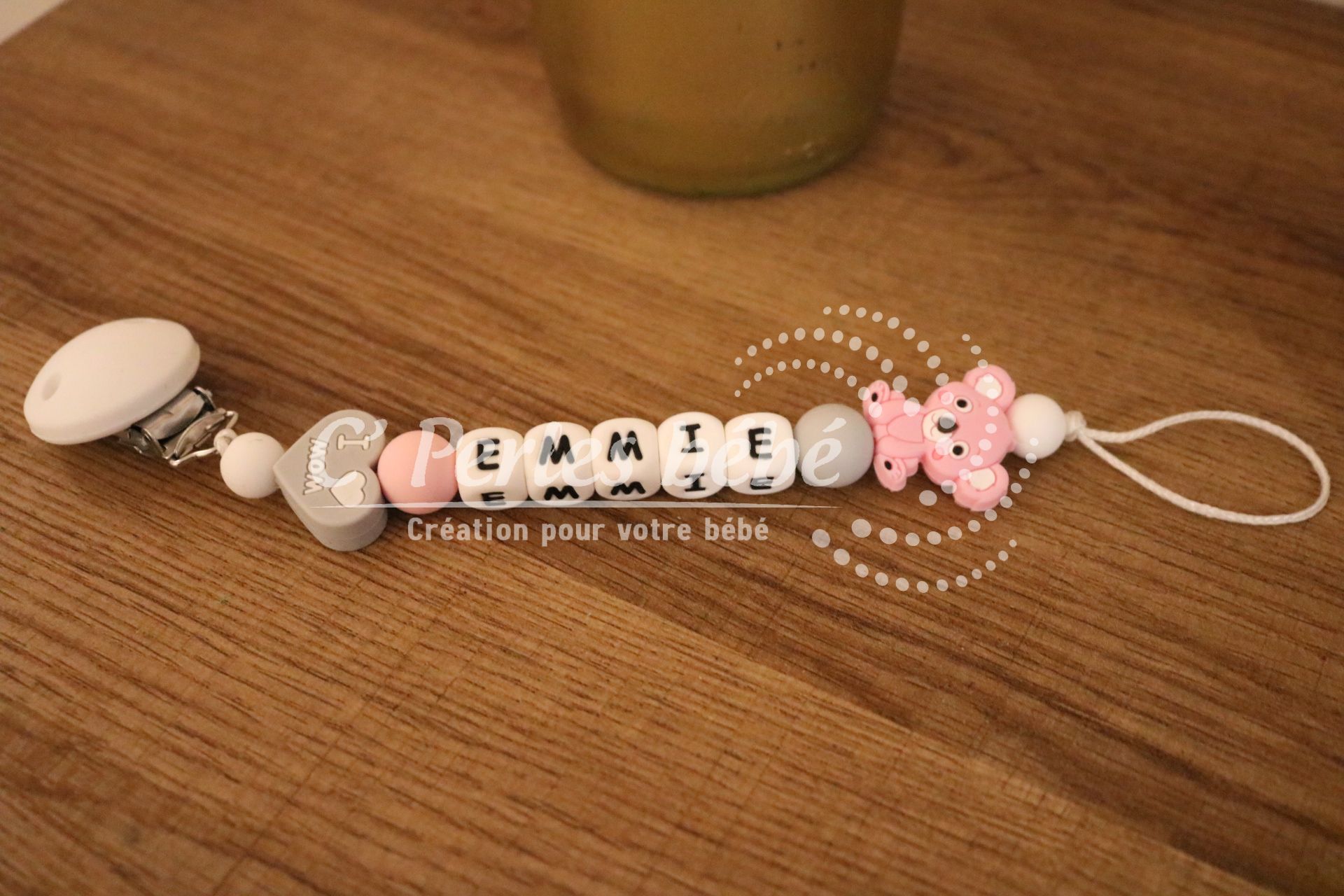 Attache tétine koala prénom Attache tétine koala prénom