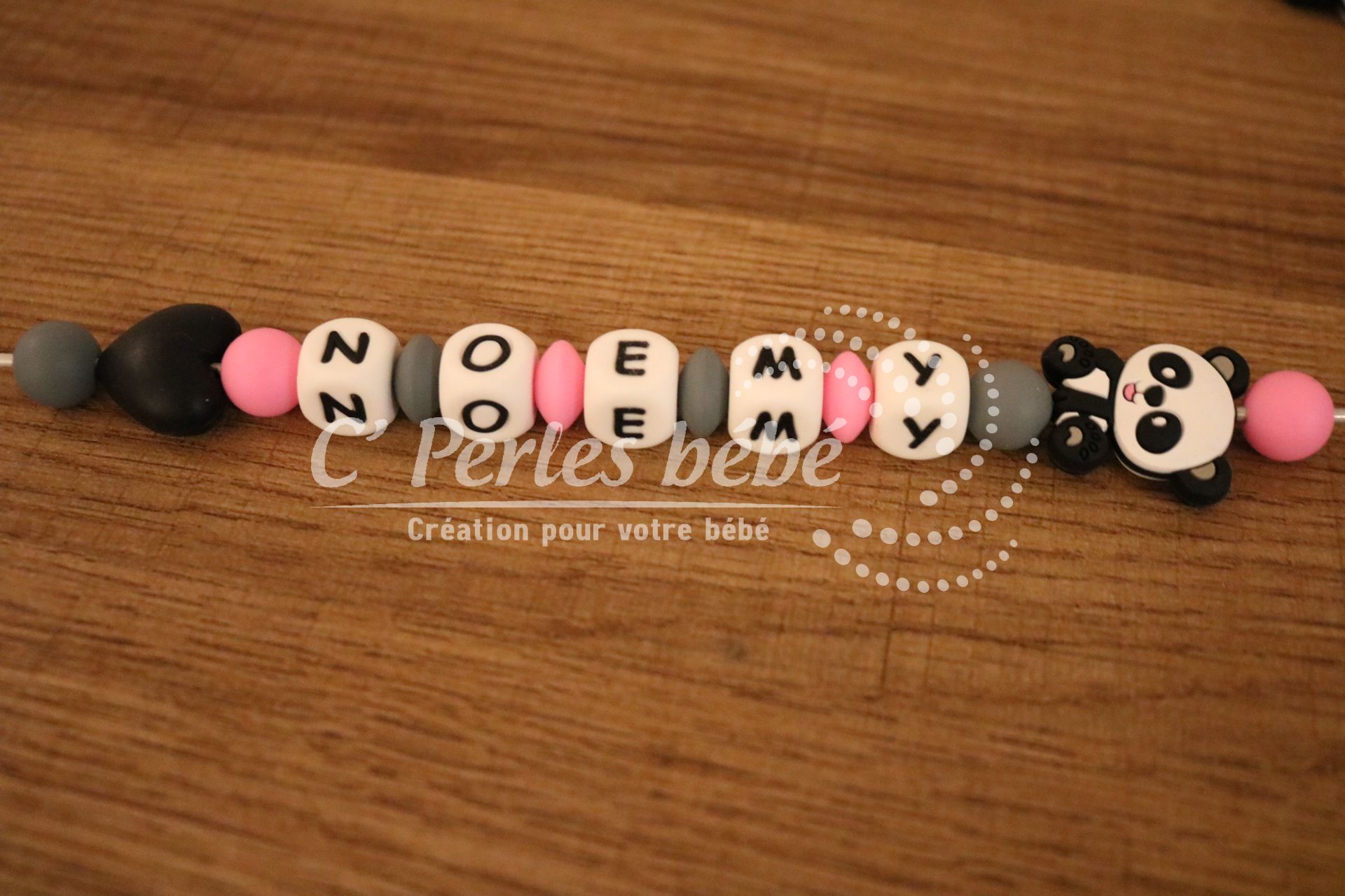 Attache tétine love panda Attache tétine love panda