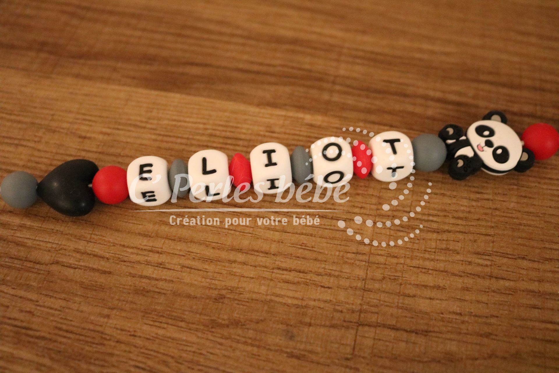 Attache tétine love panda Attache tétine love panda